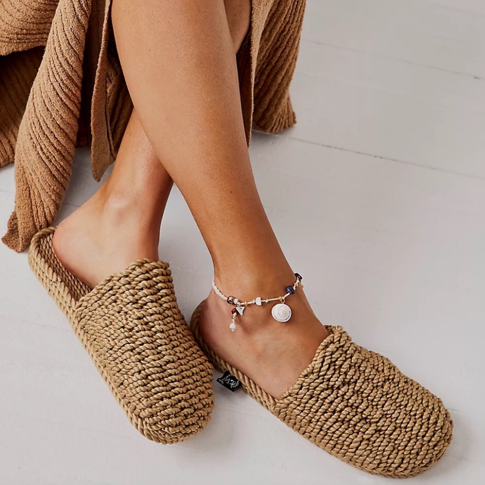 Nomadic State of Mind woven raffia mules/slippers